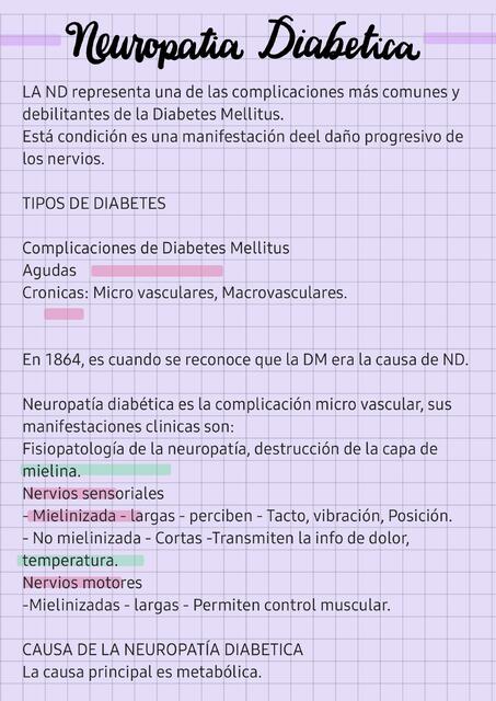 Resumen Neuropatía diabetica