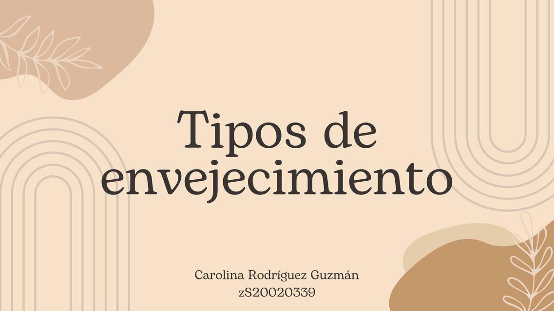 TIPOS DE ENVEJECIMIENTO