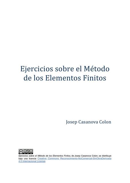 Ejercicios sobre el Método de los Elementos Finito