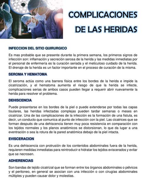 COMPLICACIONES DE HERIDAS