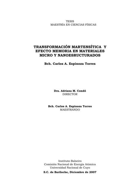 TRANSFORMACIÓN MARTENSÍTICA Y efecto memoria