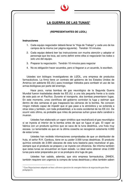 Caso Tunas LIZOL UPC