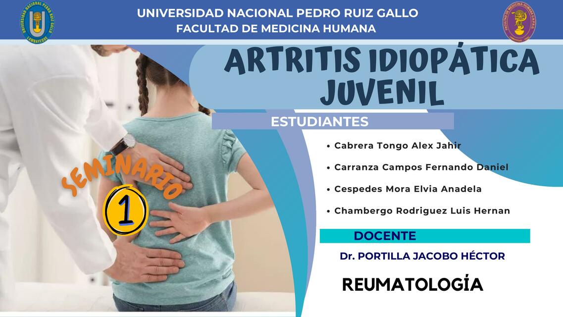 SEMINARIO N01 ARTRITIS IDIOPÁTICA JUVENIL REUMATOL