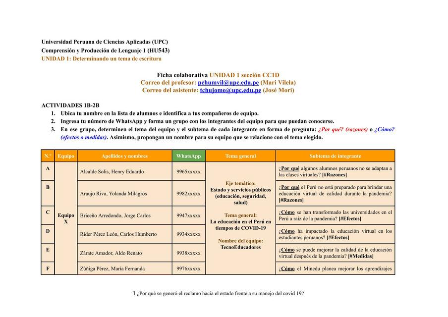 HU543 Ficha colaborativa Unidad 1 1a 2b CC1D