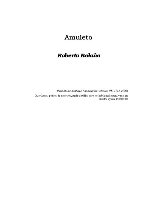 Amuleto por Roberto Bolaño