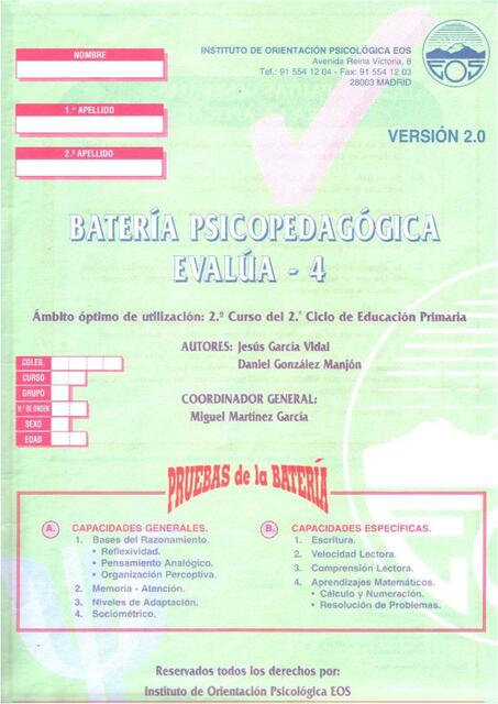 Cuadernillo evalua 4