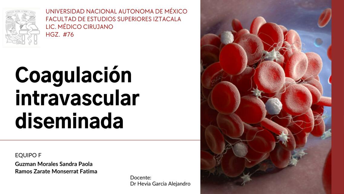 COAGULACIÓN INTRAVASCULAR DISEMINADA