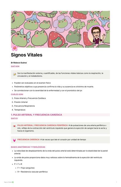 SIGNOS VITALES - Br Rebeca Suárez