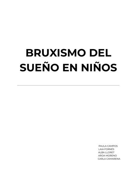 BRUXISMO DEL SUEÑO EN NIÑOS