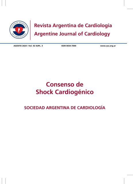 CONSENSO ARGENTINO de SHOCK CARDIOGENICO