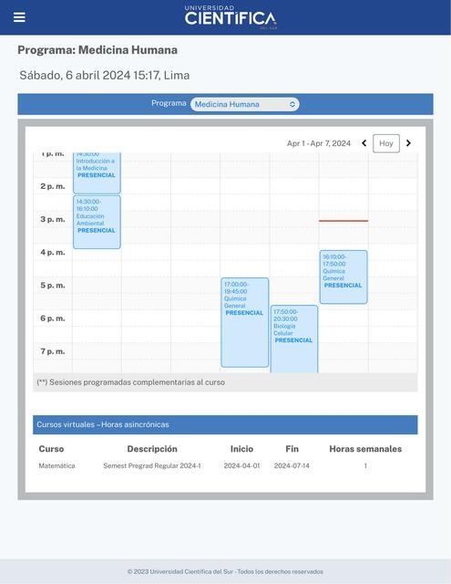 httpsmiportal cientifica edu peestudianteaccionhor