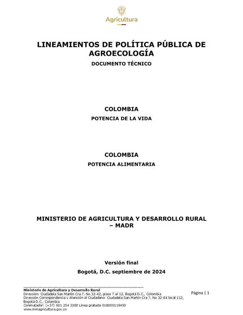 Documento Técnico Lineamientos de Política Públ