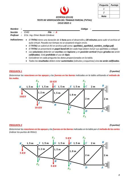 Test verificación CV43 Estática 01 FILA A