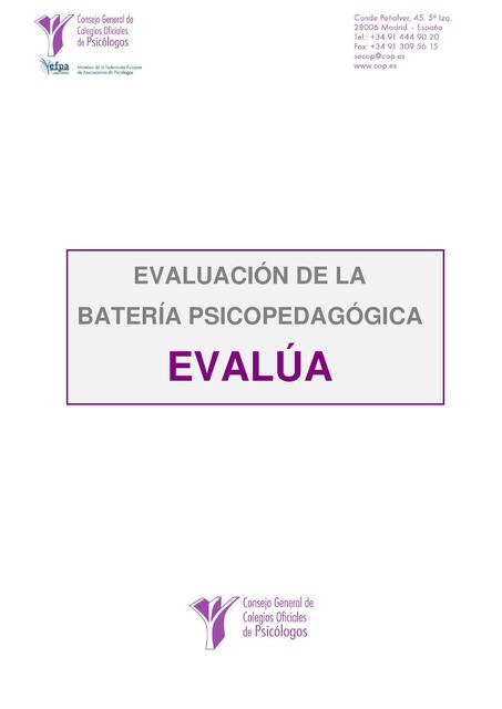 TEST Evaluacion de la bateria psicopedagogica EVAL