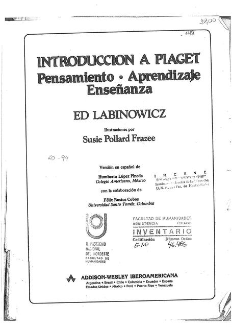 Introducción a Piaget Ed Labinowicz