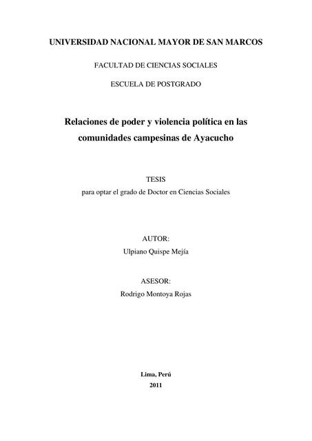 TESIS DE RELACIONES DE PODER Y VIOLENCIA POLITICA