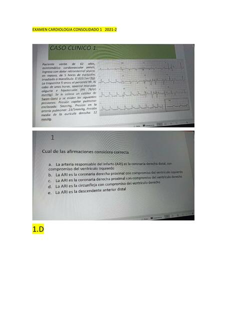 EXAMEN CARDIOLOGIA CONSOLIDADO 1 Y PARCIAL 2 1