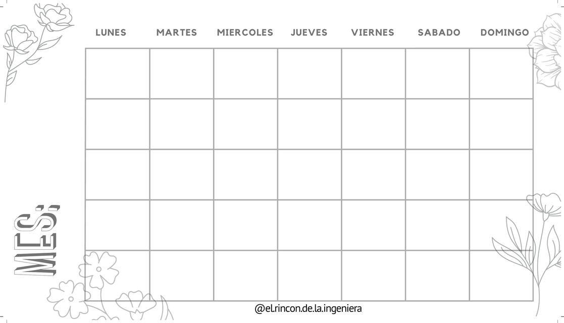 Calendario perpetuo planner mensual