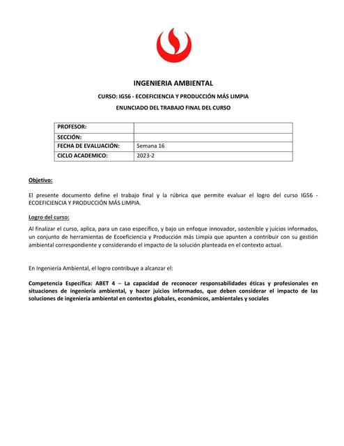 0 IG56 Guía del TF Ecoeficiencia y PML 2 | Evelyn Montes Valdez | uDocz