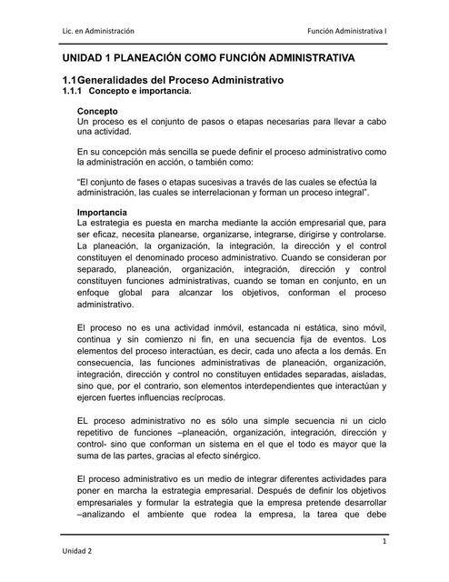 Unidad 1 Planeacion como función administrativa | Dimarko | uDocz
