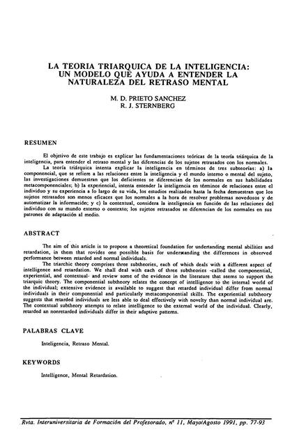 La Teoria Triarquica De La Inteligencia