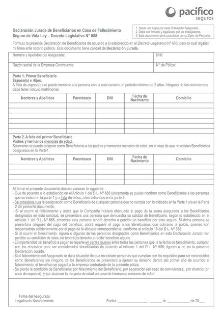 Formato de declaracion de beneficiarios 1 1 1 1 1