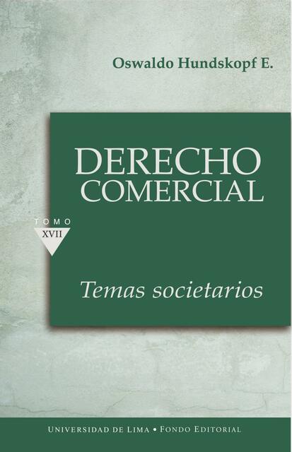 Tomo XVII Derecho Comercial Temas Societarios