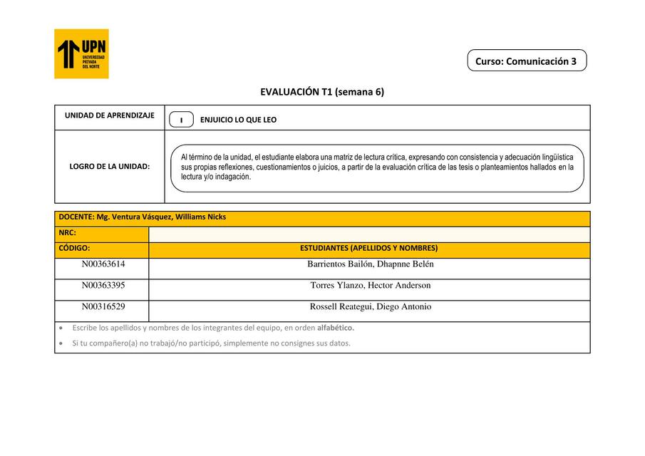 Evaluación T1 Comu3 11 1