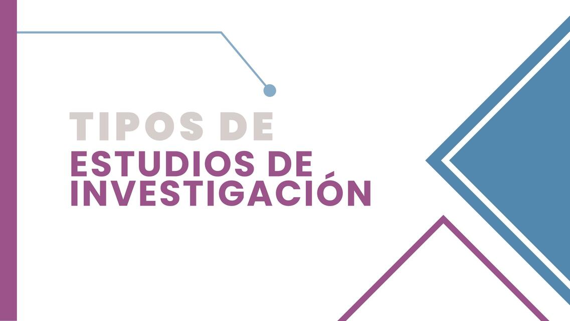 Tipos de Estudios de Investigación