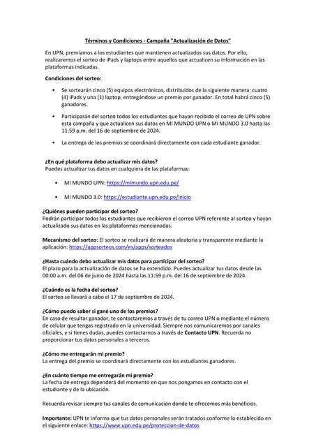 UPN Terminos y condiciones sorteo act de datos 2