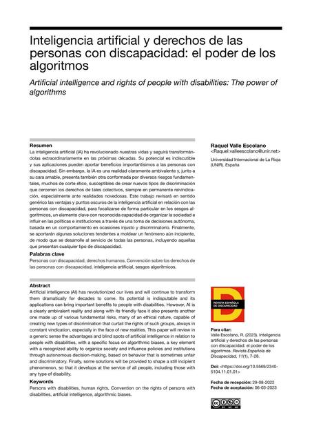 Inteligencia Artificial Y Derechos De Las Personas