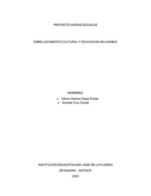 PROYECTO HORAS SOCIALES