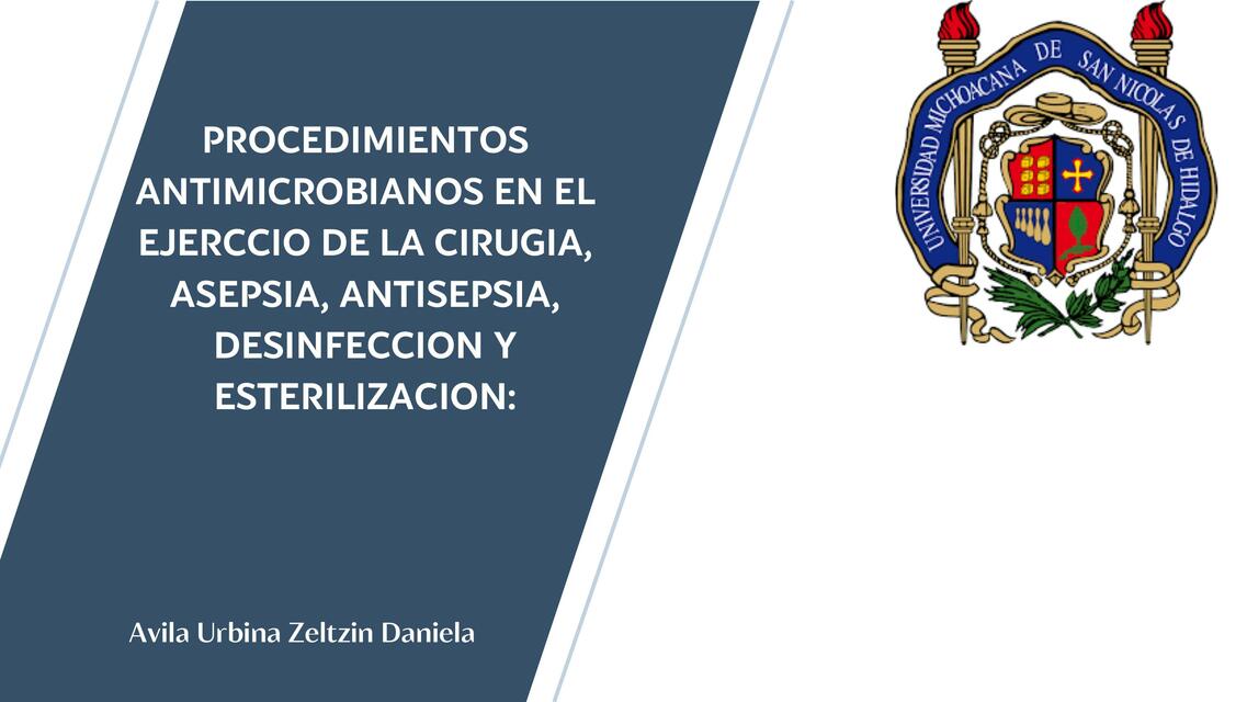 PROCEDIMIENTOS ANTIMICROBIANOS EN EL EJERCCIO DE LA CIRUGÍA