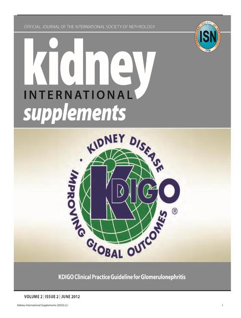 Guía KDIGO traducida de Glomerulopatia