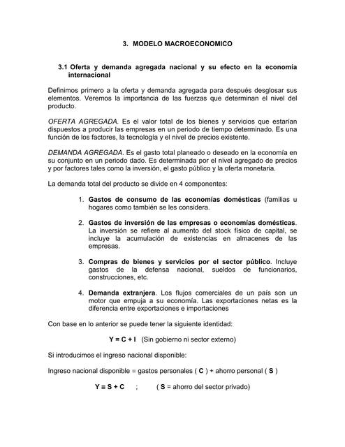 Lectura Demanda agregada consumo ahorro e inversió