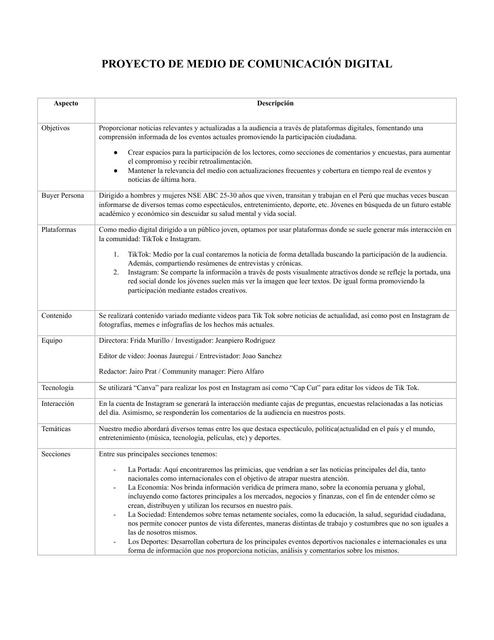 proyecto de medio de comunicación