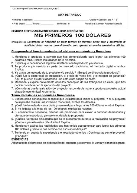 GUIA DE PRESENTACIÓN FINAL 100 DÓLARES