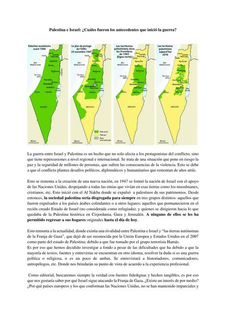 Palestina e Israel Cuáles fueron los antecedentes