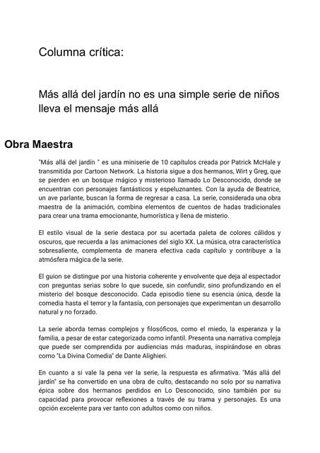 Columna crítica y de opinión