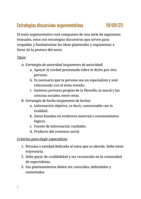 Estrategias discursivas argumentativas