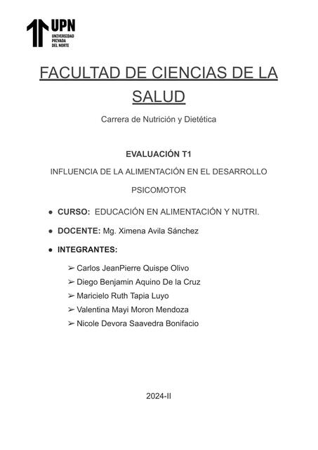 Evaluación T1 educación nutri grupo 4