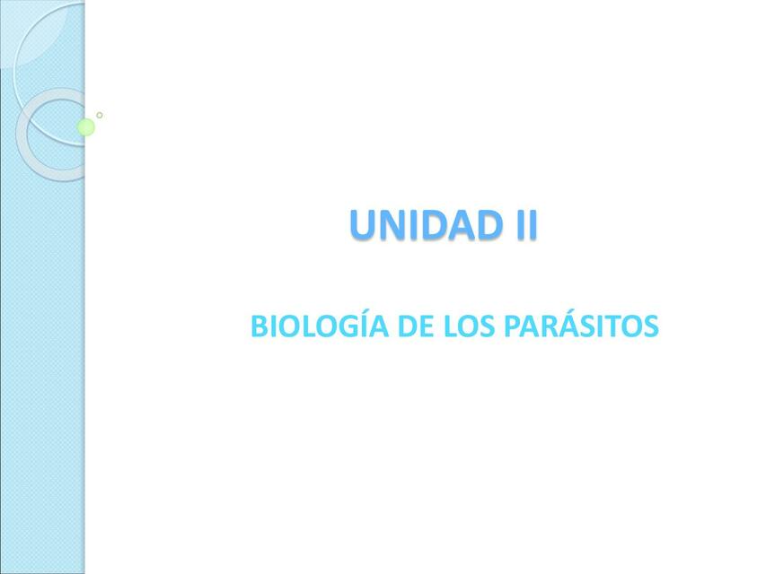 BIOLOGÍA DE LOS PARÁSITOS