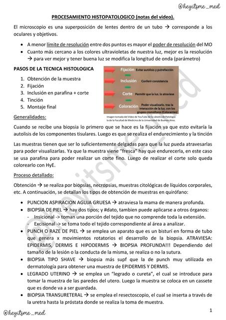 PROCESAMIENTO HISTOPATOLOGICO