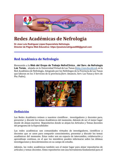 Redes Académicas de Nefrologia