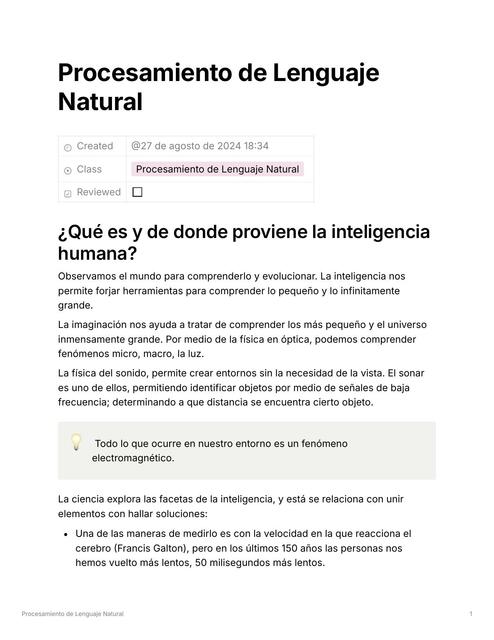 Apuntes Procesamiento de Lenguaje Natural