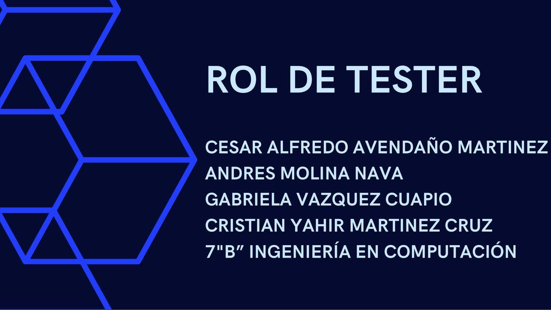 Rol de tester pruebas e implantacion de software