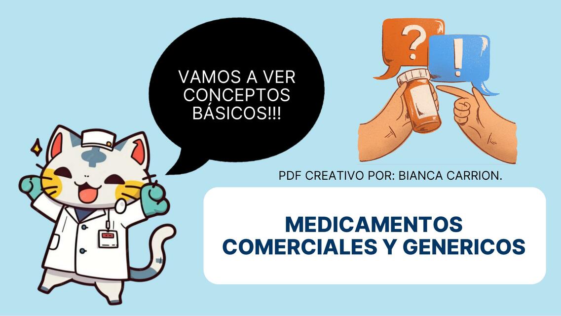 Medicamento comercial y generico