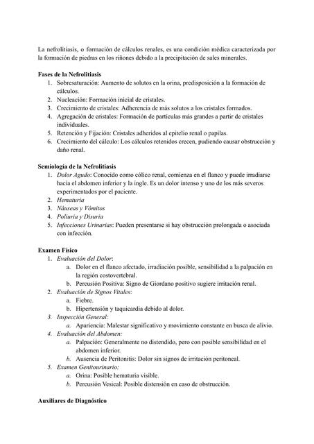 Nefrolitiasis Semiología