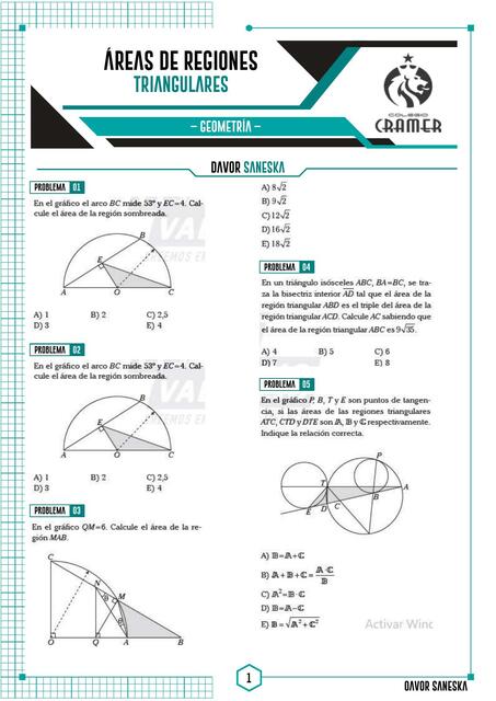 Geometría Áreas de Regiones Triangulares