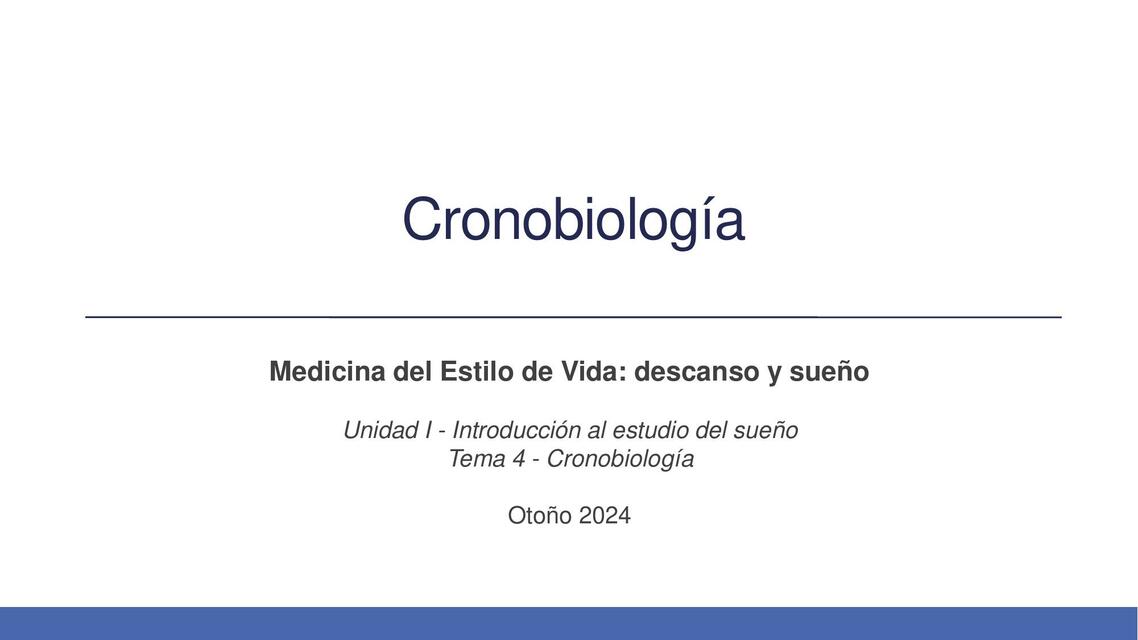 Tema Cronobiologia